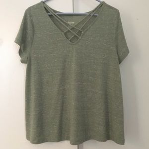 Green Strappy tee short sleeve top